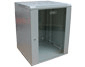 Szafa wisząca dwusekcyjna 19 15U 759/600/600mm, drzwi szklane, szara (RAL 7035), zmontowana
