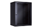 Szafa wisząca rack 19 15U 600x450mm czarna (drzwi przednie szklane)