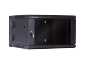 Szafa wisząca dwusekcyjna rack 19'' 6U 600x550mm czarna (drzwi szklane)