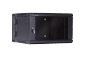 Szafa wisząca dwusekcyjna rack 19'' 6U 600x550mm czarna(drzwi szklane)