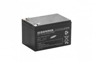 Akumulator EUROPOWER AGM 12V, poj 12Ah, Fast-on EC12-12