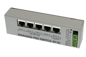 Zarządzalny Switch PoE 4F1G 9-53V 4x100Mb+1Gb 